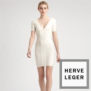 Off-white bodycon bandage dress - medium